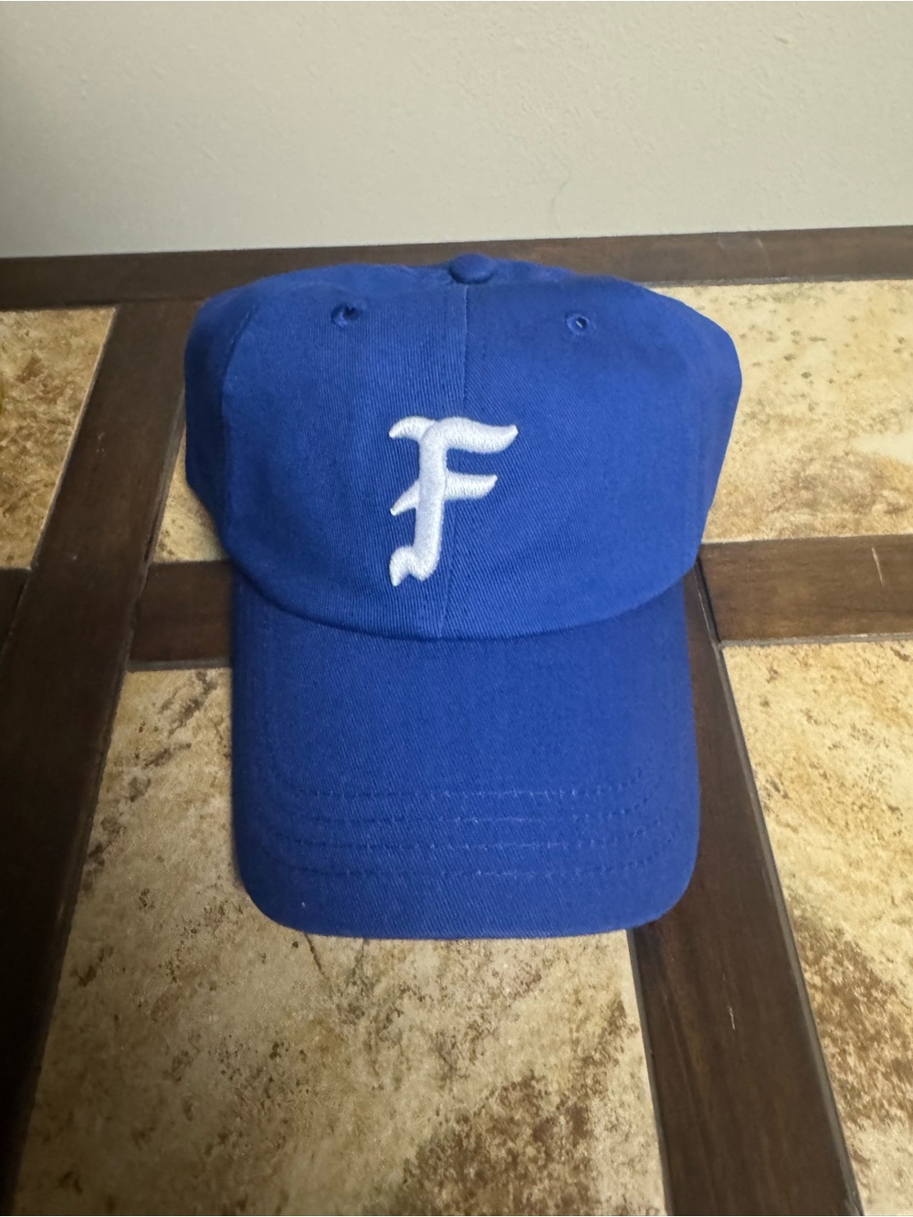 Men's Royal Blue Baseball Cap with White 'F' Embroidery